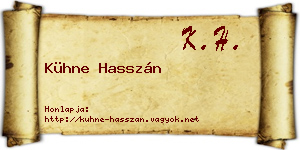 Kühne Hasszán névjegykártya